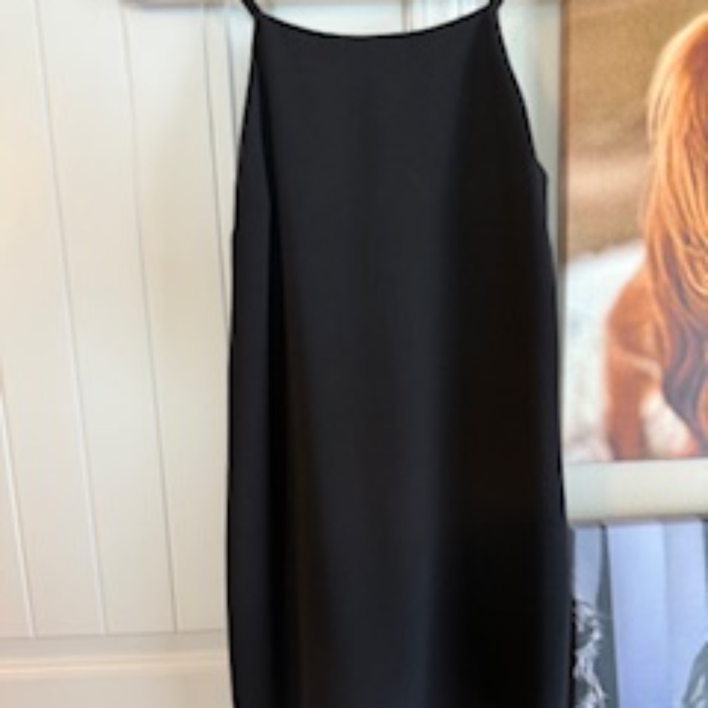 Banana Republic Black Laser-Cut Hem Slip Dress – Size 6